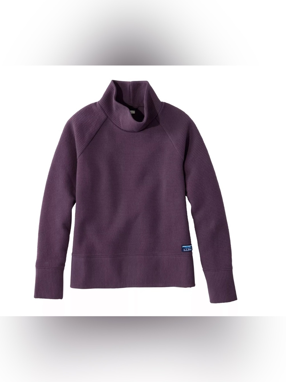 L.L. Bean Women's Plum Turtleneck Sweater size small quilted ribbed